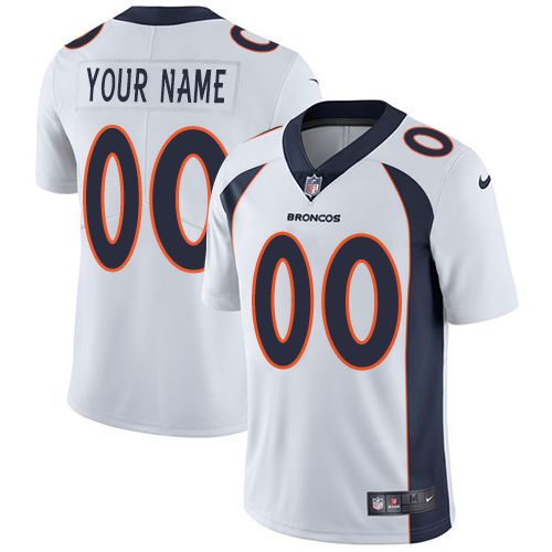 Nike Denver Broncos White Men Customized Vapor Untouchable Player Limited Jersey